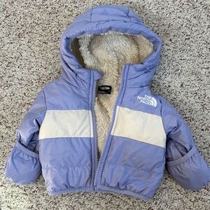 The North Face Kids Lavender and White Puffer Jacket